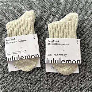 Lululemon Ragg Socks quarter Length size small - 2 pairs